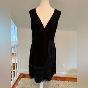 Nanette Lepore Elegant Black Fringe Mini Dress